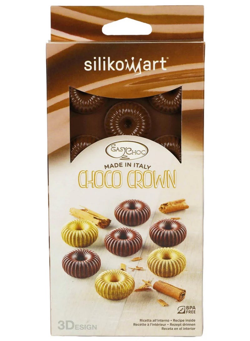 Silikomart 3D Silicone Mould Choco Crown Brown 11-Slot X 9 ML - Image 1